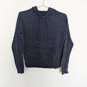 Gap Cropped Hooded Knit Sweater – Blue, Women's XS